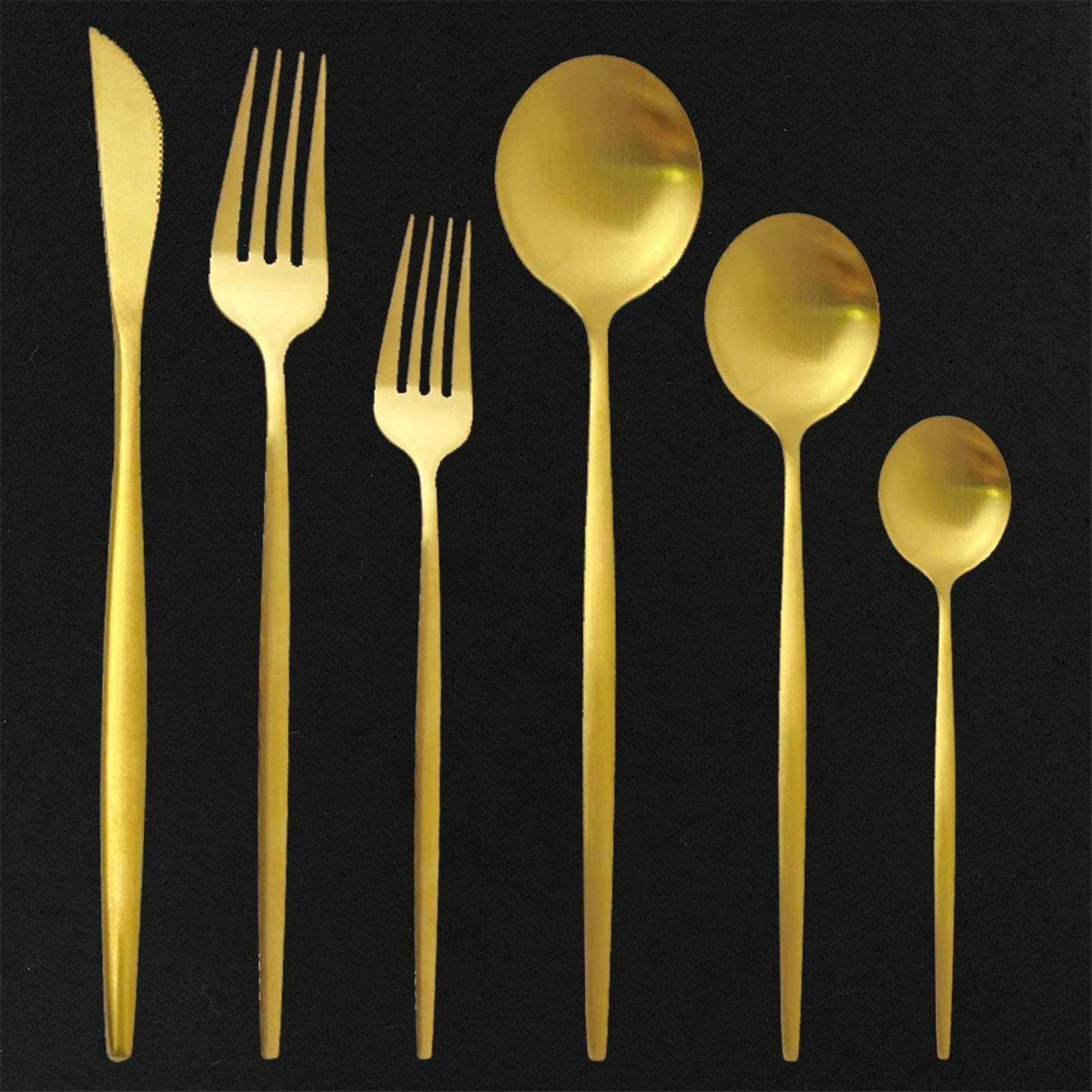 Juego de cubiertos de vajillas mate de oro 36pcs occidental de acero inoxidable vajilla de la cuchara de la cuchara de la cuchara de la cuchara de la cuchara de la cuchara Lavavajillas Caja fuerte