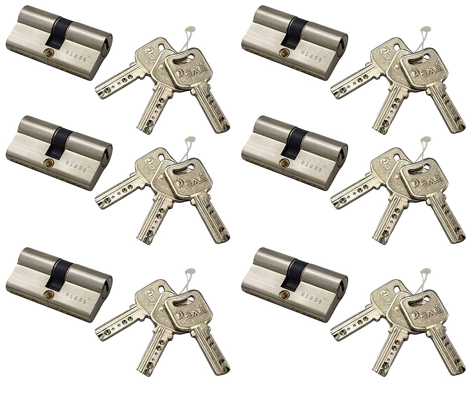 RAB Sliding Lock Stainless Steel Door Cylinder Lock Pack Of 2 (Code:- Both Side, Ultra, with Keys, 60mm) — Amazon image 7