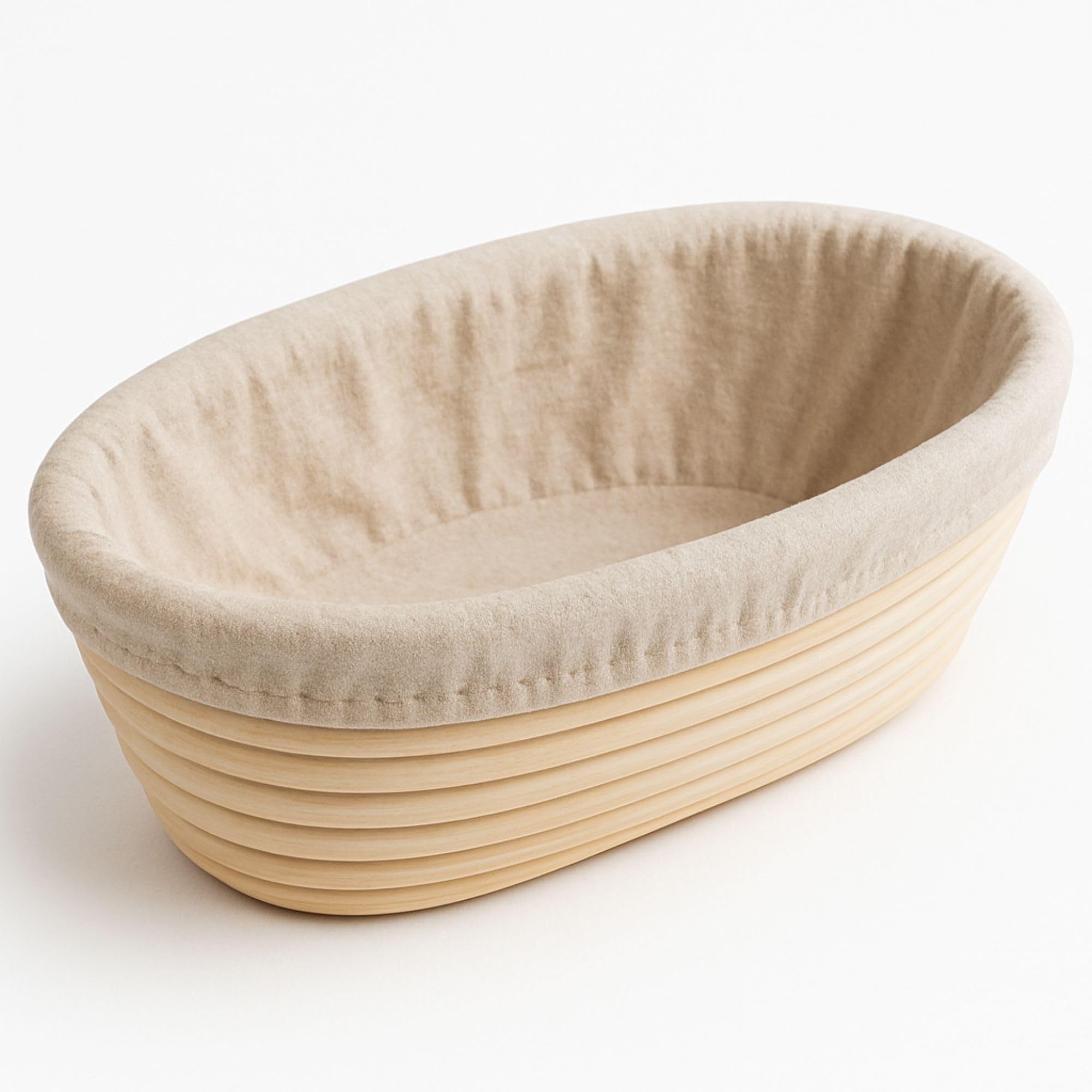 Homiely Bread Proofing Basket, Natural Rattan Sourdough, 10" banneton basket Oval with Linen Cloth for professional Home Bakers