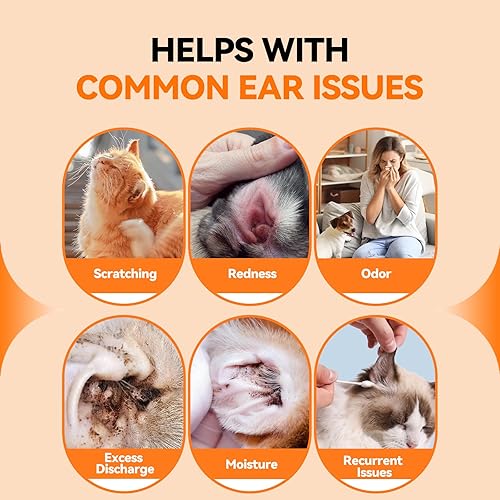Miniatura 3 de Limpiador de oídos para perros con toallitas para los dedos, gotas naturales para oídos y tratamiento de infecciones, solución de limpieza de oídos
