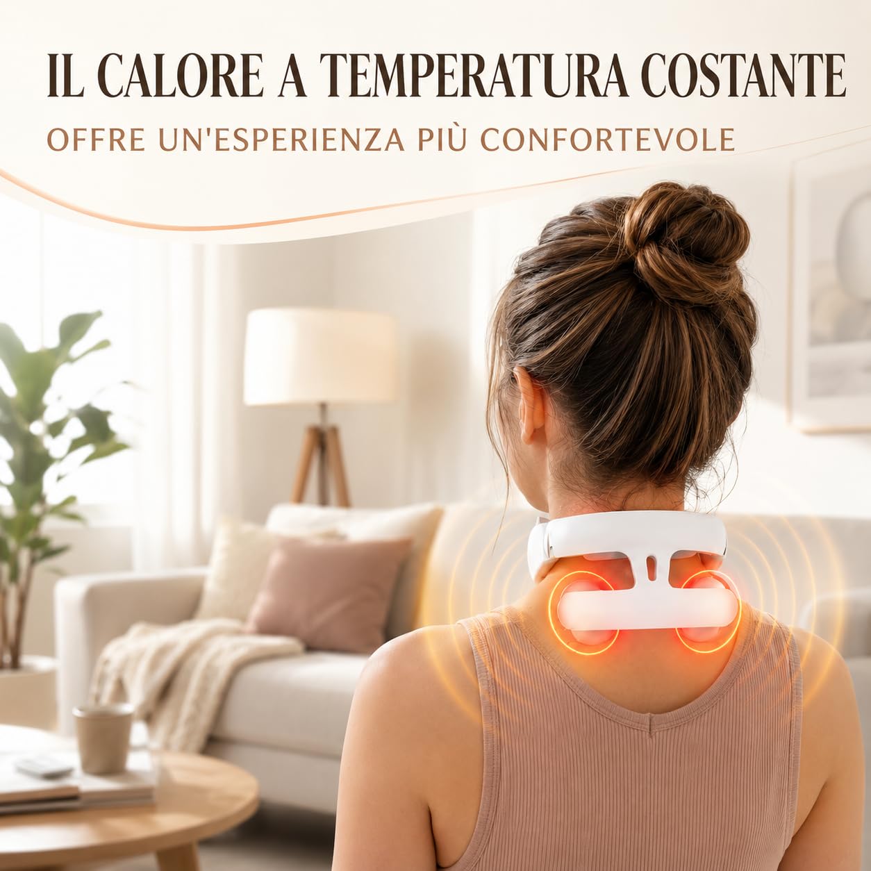 Vertaline Cervirest Massaggiatore Cervicale Elettrico Collo 9 Intensità Calore 4 Teste Ricaricabile Casa Ufficio (white*1)