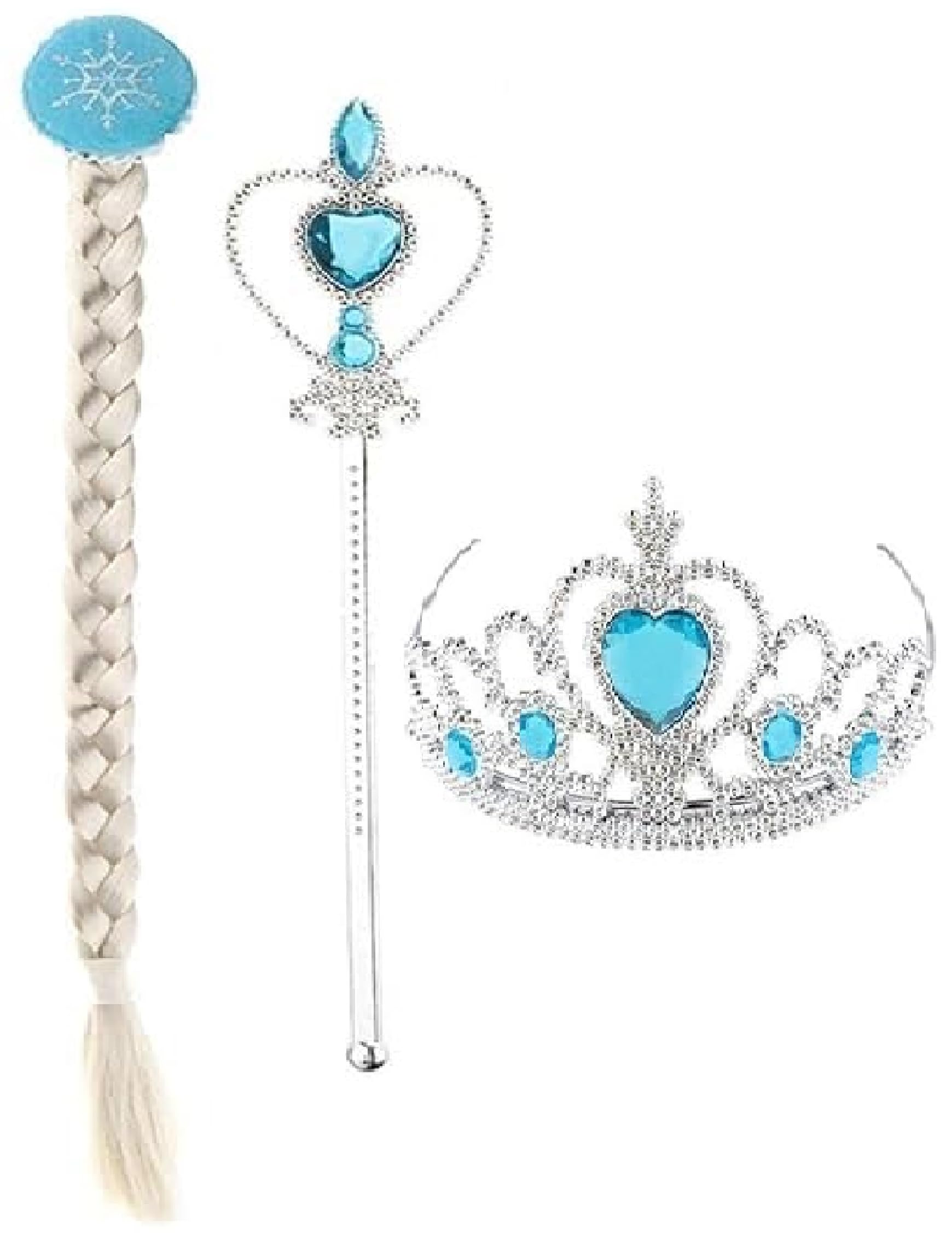 Fancy Dress Factory Princess Accessories For Girls | Birthday Party |Accessories, Crown Wand, Unicorn Headband and wig For Fairytale (Stick,Crown,Wig)