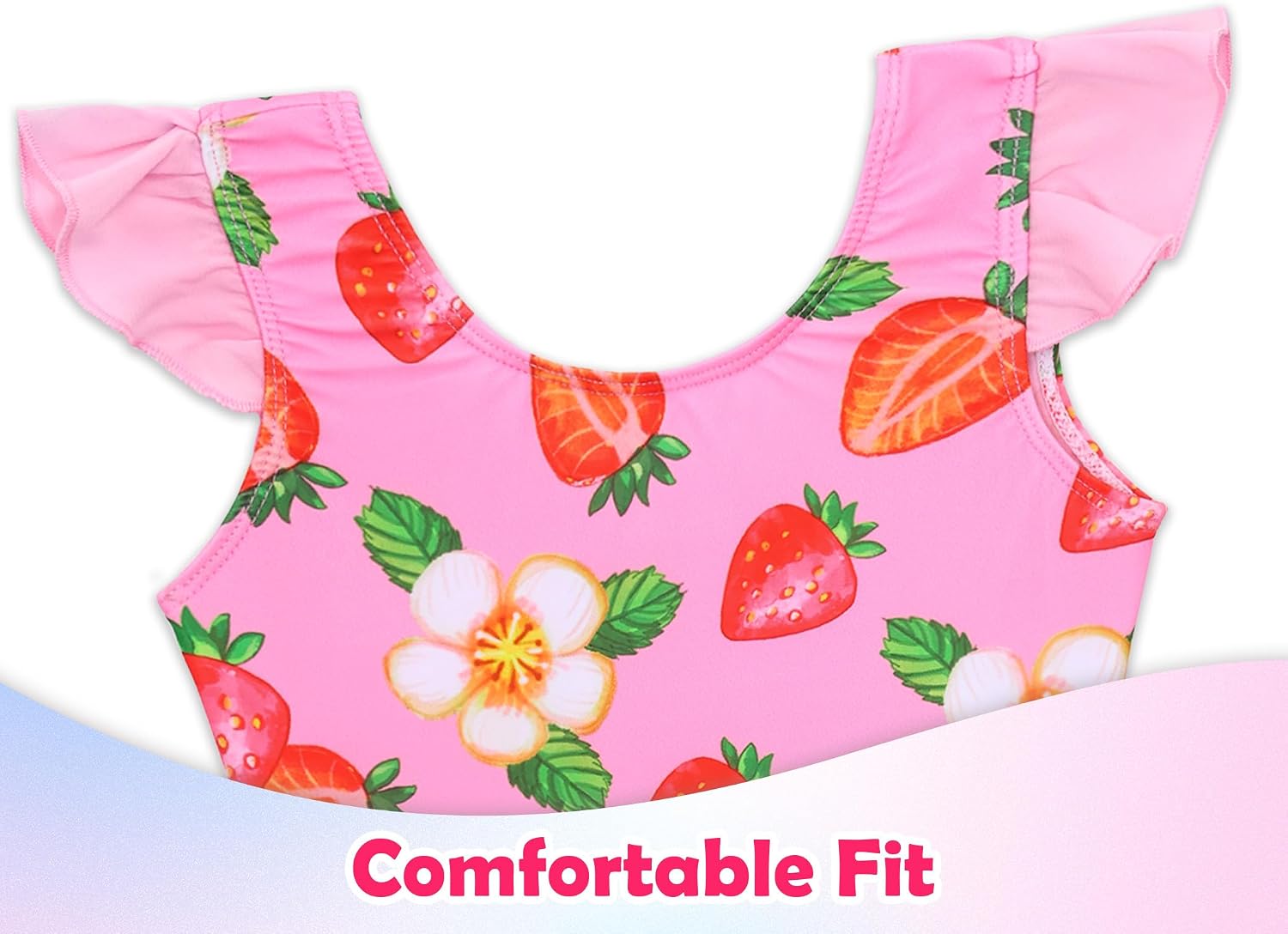 Girls Bathing Suit One Piece Swimsuits Ruffles Swimwear with Skirt UPF 50+ Sun Protection for Kids Child Beach