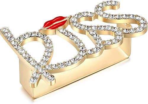 Miniatura 6 de Anillo de aleación punk pirámide con diamantes de imitación de Hip Hop Rapero Red Lip Kiss Ring Bisutería de disfraces tamaño de 2 dedos