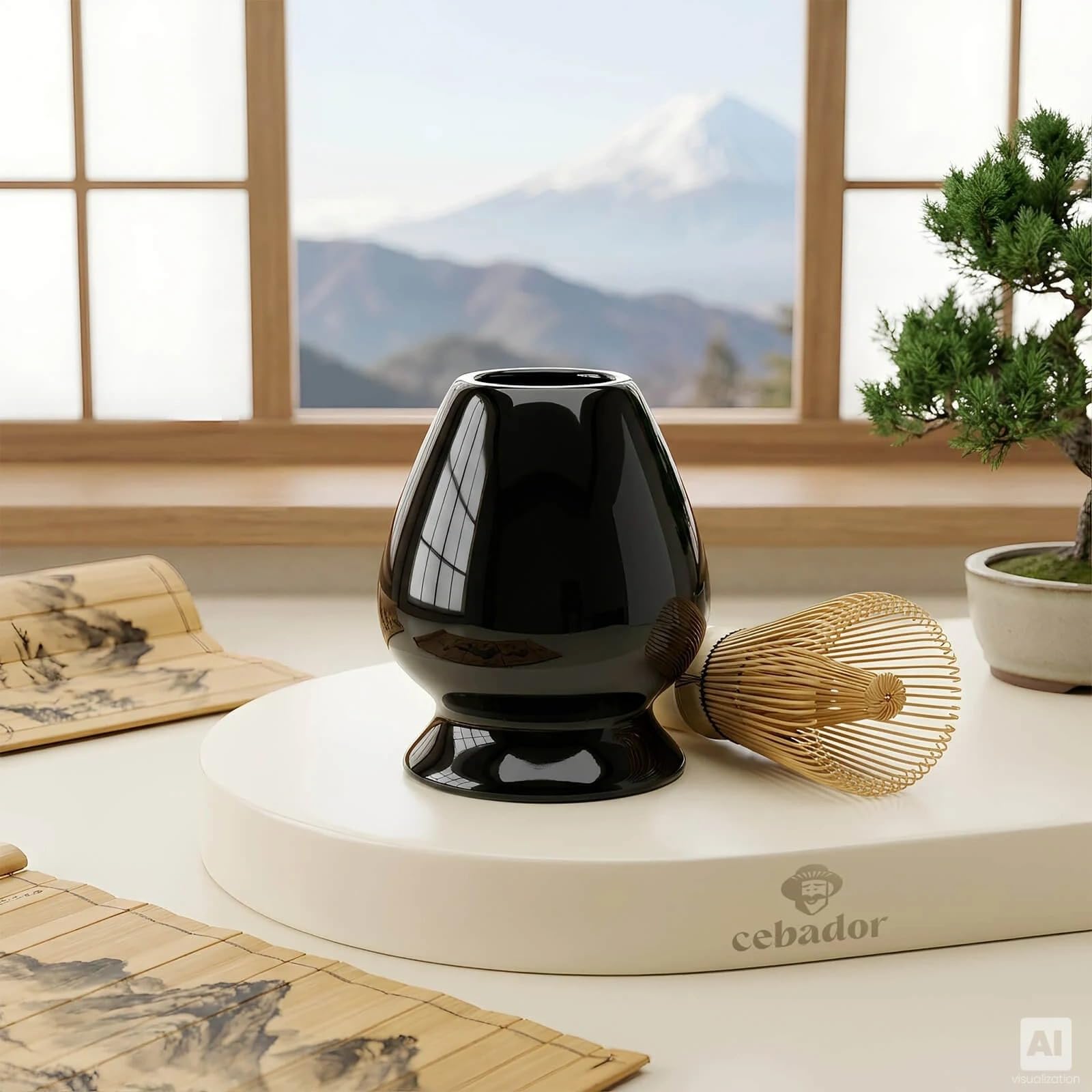 Kit matcha japonais bio Mary Rose coffret cadeau avec chawan chasen