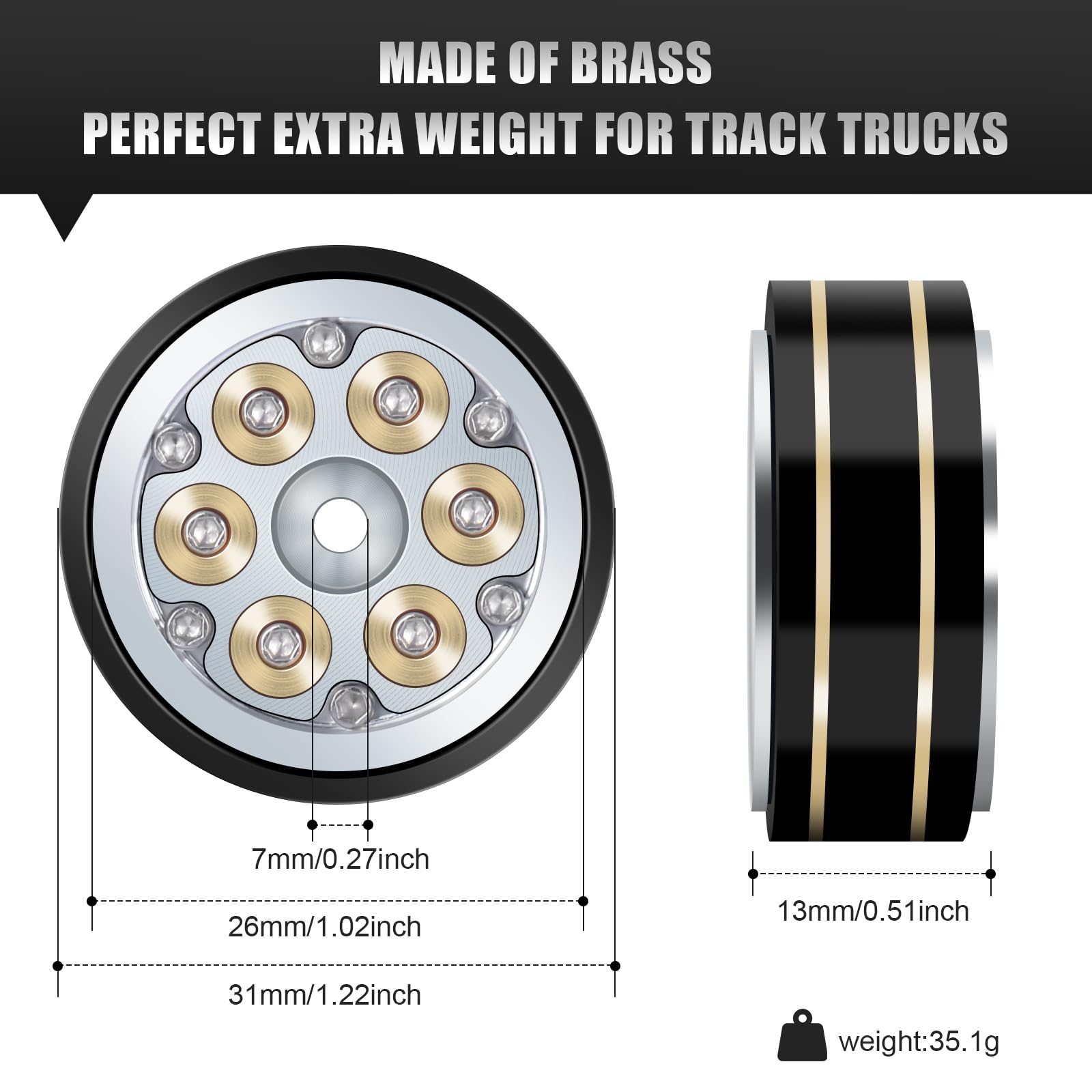 RcThjia 1.0 Beadlock Wheel Rims for 1/24 RC Crawler - Image 2