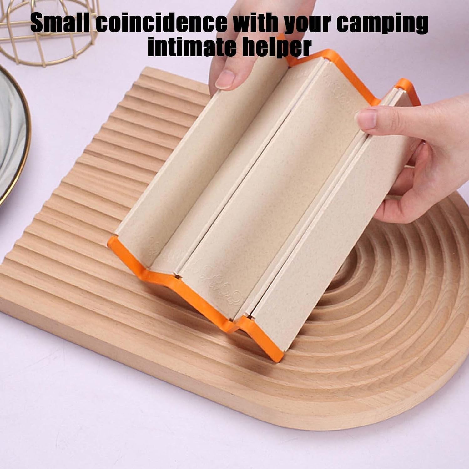 Folding Portable Cutting Board for Kitchen and Camping, Wheat Straw Chopping Board Dishwasher Safe, Non Slip Cutting Mat for Fruit, Meat and Vegetables - Image 2
