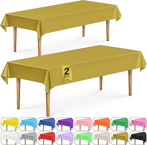 Miniatura 63 de DecorRack 2 manteles rectangulares de plástico sin BPA, 54 x 108 pulgadas, manteles rectangulares para mesa de comedor, fiestas, pícnic, campamento