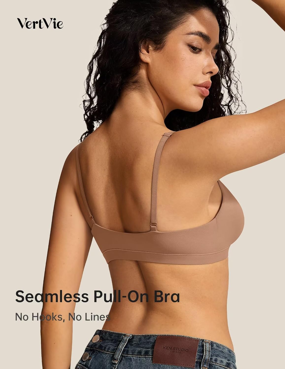 Vertvie Womens Wireless Triangle Bralette Plunge Unlined Seamless Bras No Underwire Sexy Comfortable Unpadded Everyday Bra - Image 6