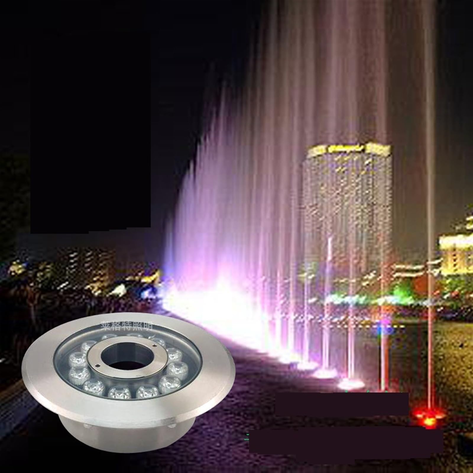 Poolbeleuchtung, LED-Brunnenlichter Edelstahl-Poollichter Frühlingslichter Bunte Fernbedienung RGB Quadratische Landschaftslichter Unterwasserlichter für Schwimmbad, Brunnen, Teich, Aquarium(RGB:D180m