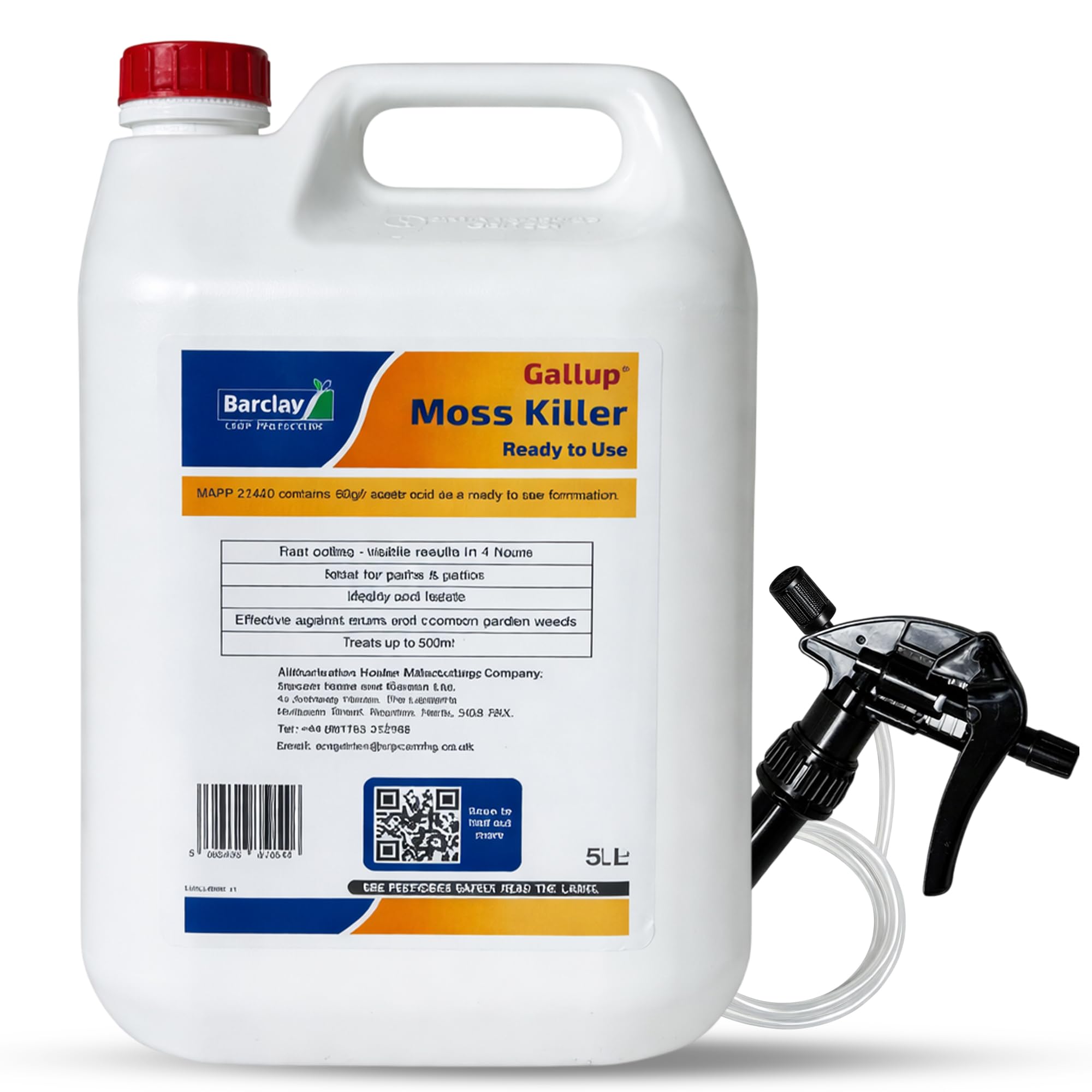 Gallup Moss Killer Ready to Use 5L – Fast Acting Patio & Driveway Moss Remover – Visible Results in 4 Hours – Covers up to 50m² – Ideal for Paths, Patios, Gardens & Driveways