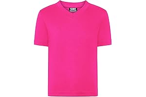 QBK Kids Hot Pink Neon V-Neck Rash Guard UPF 50+