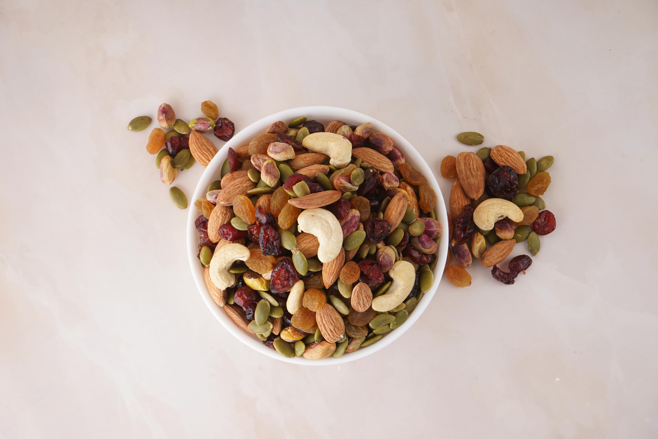 Krishival Nuts Healthy Nut Mix | Premium Trail Mix | Mixed Seeds with Dry Fruits | Almonds | Cashews | Pistachios | Pumpkin Seeds | Raisins | Cranberries, Reusable Jar (200 Grams, Jar) 4