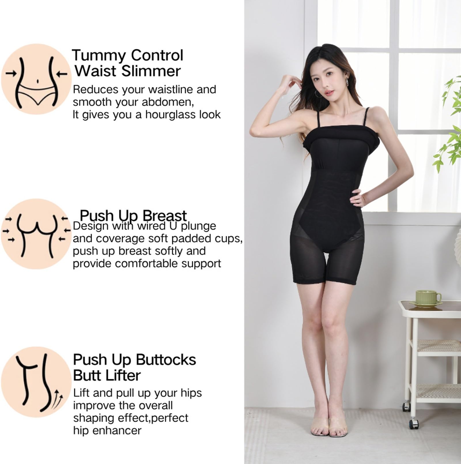 HLTYGWX Vestido de Mujer Shapewear Slip Vestido Completo Debajo del Vestido Control de Barriga Cuerpo Largo Cami Vestido
