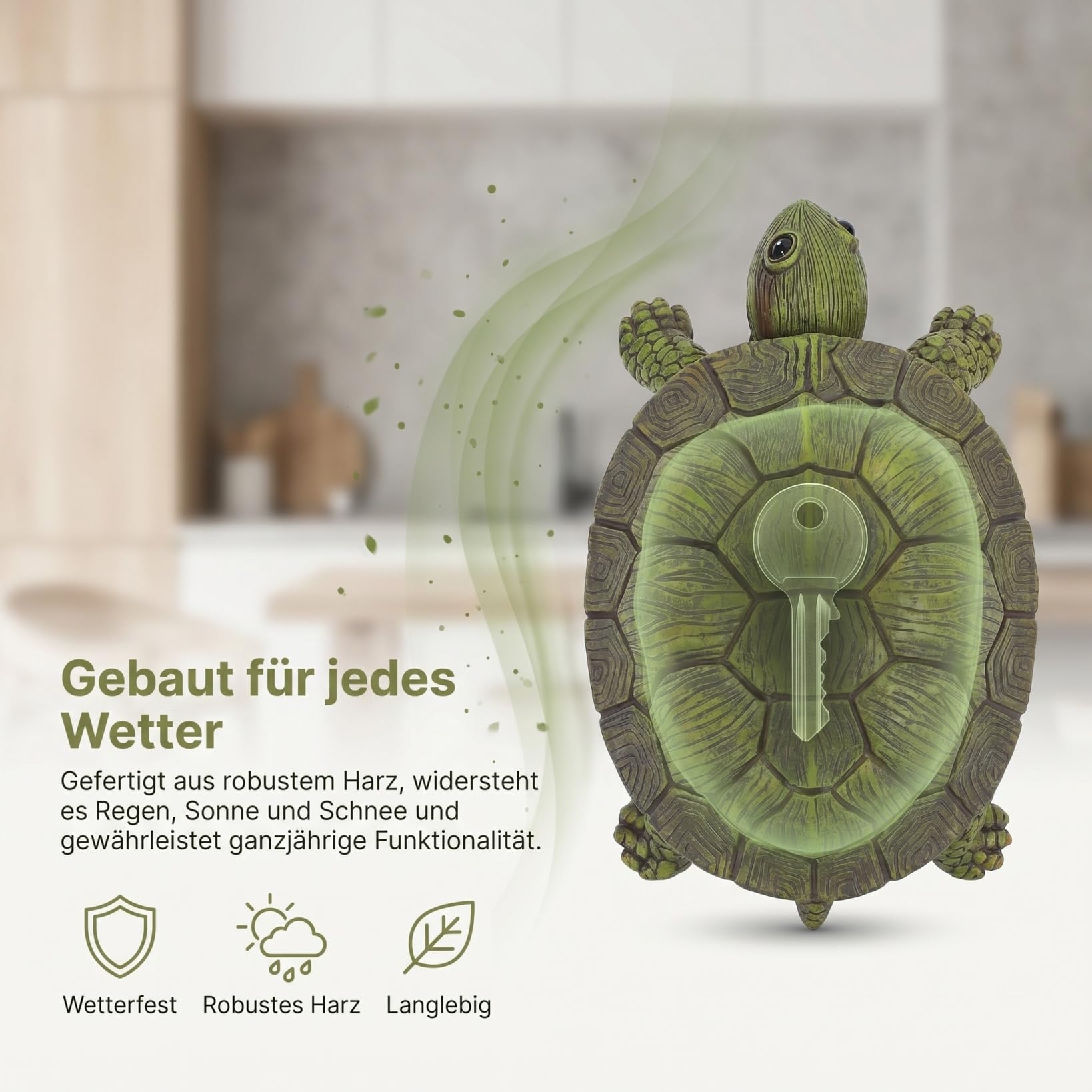 HOMSFOU Schlüsselversteck in Schildkrötenform 7.28X4.72X2.56In Wetterfeste Gartendeko Aus Kunststein Versteckter Schlüsselhalter Für Ersatzschlüssel Schmuck Und Kleine Wertgegenstände
