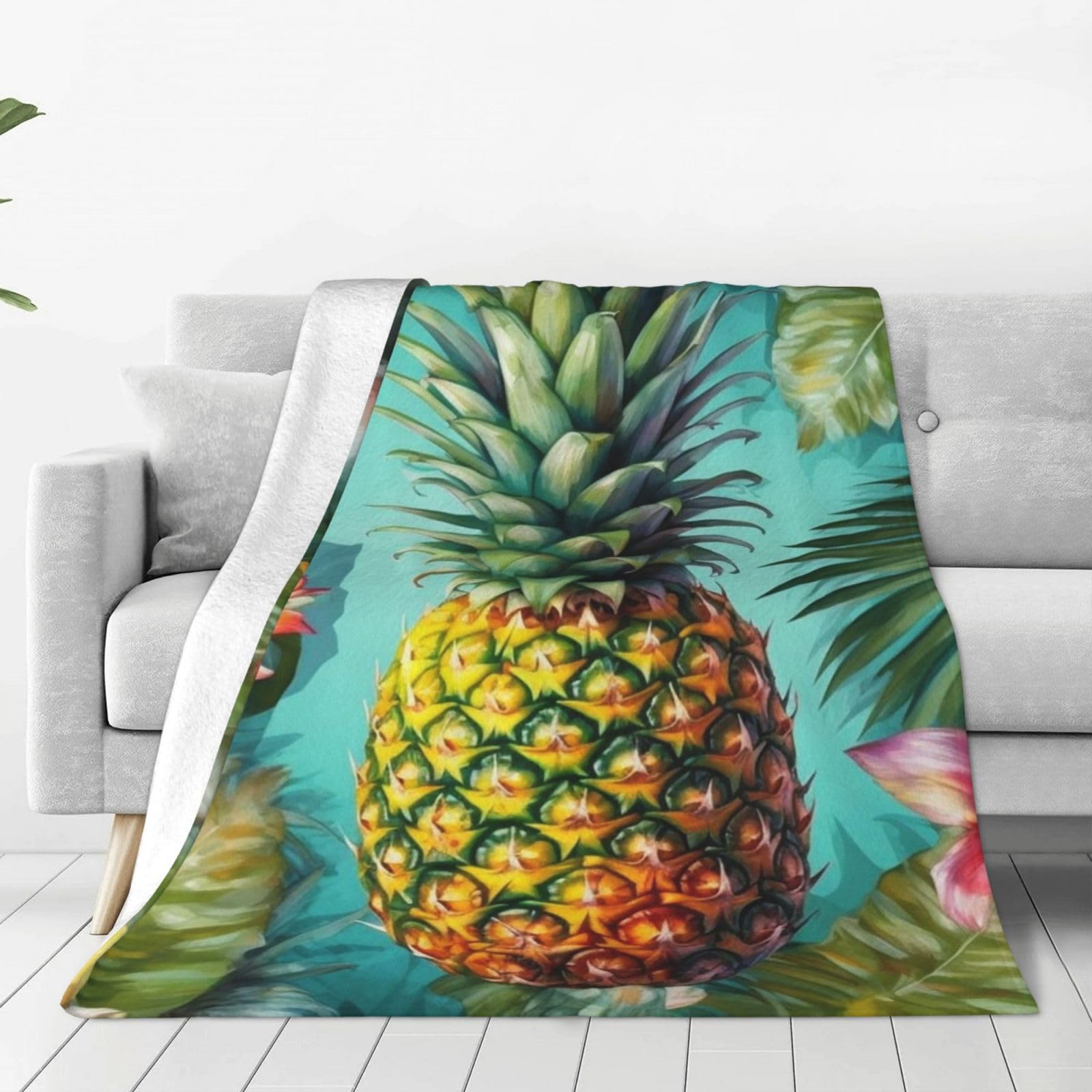 Couverture micropolaire chaude et super douce grand plaid flanelle ananas