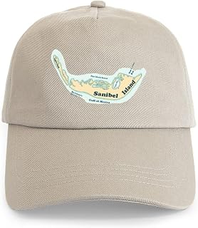 CafePress Sanibel Island Map Design. Cap Adjustable Baseball Cap