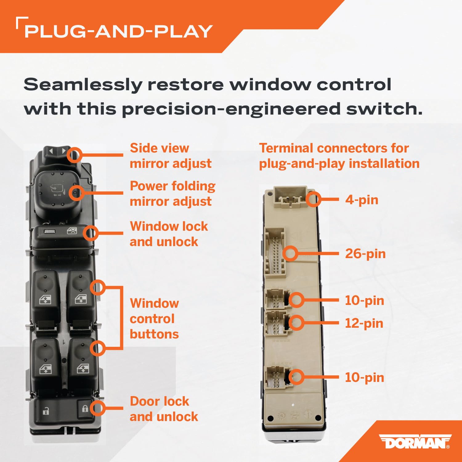 Amazon.com: Dorman 920-020 Front Driver Side Master Window Switch