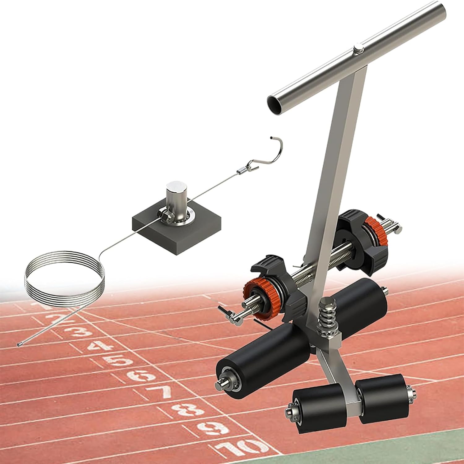 Court Line Tape Machine for Basketball, Floor Marking Tool for Asphalt & Concrete Driveways, 80cm Durable Tape Applicator for Easy Court Layouts