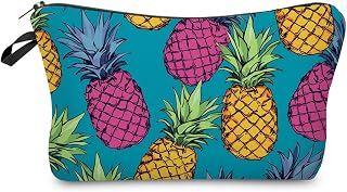 Livel lhood Colorful Pineapple Cute Small Makeup Bag | Printed Padded Cosmetic Organizer Zipper Pouch, Colorful Pineapple Gift for Women Friends