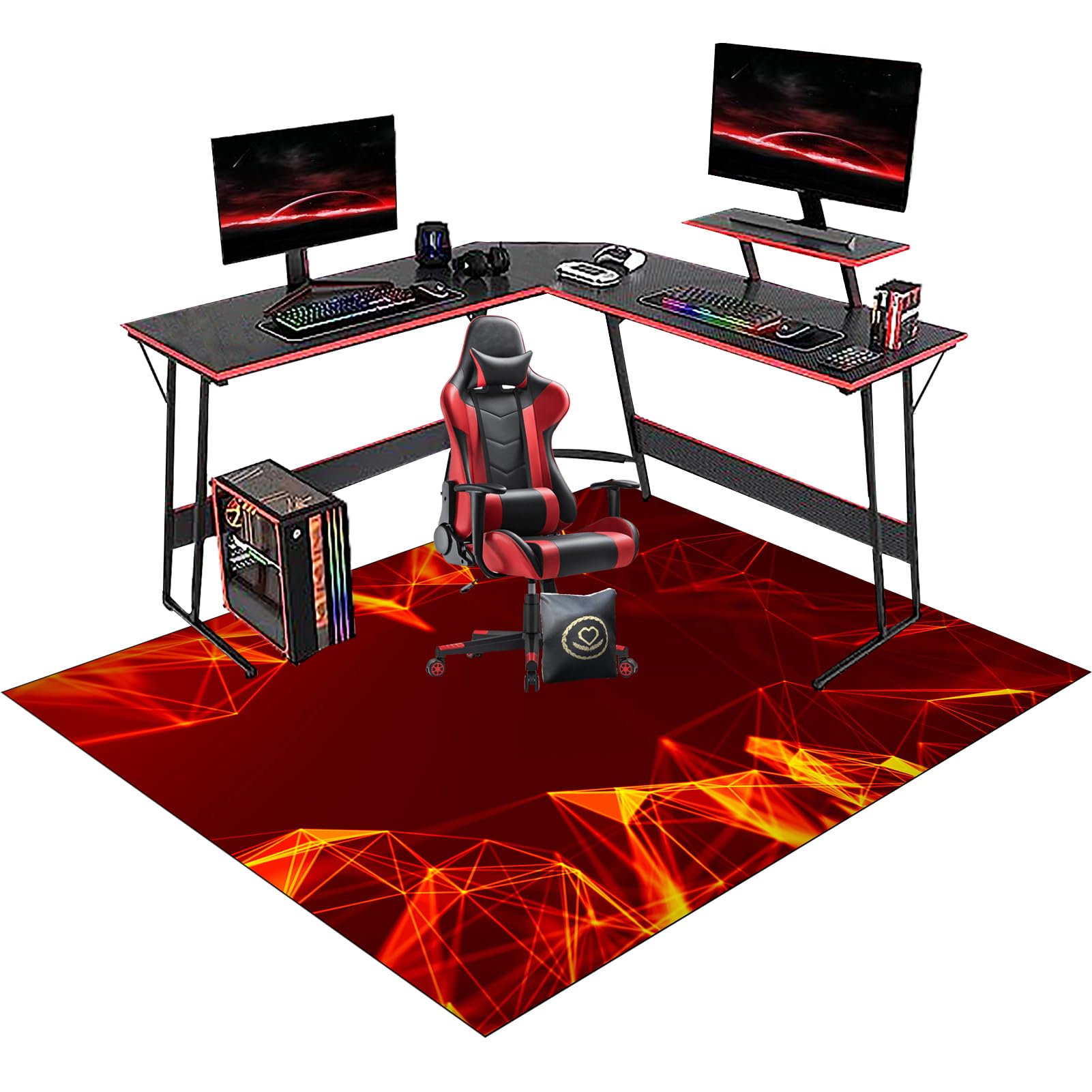 RxiBeFuw Gaming Chair Mat Non-Slip Protective, Office Chair Mats for Parquet, Office Carpet Protector Chair Mat, Floor Protector for Office Chair, Office Chair Mat for Hardwood Floor 60 x 70 cm