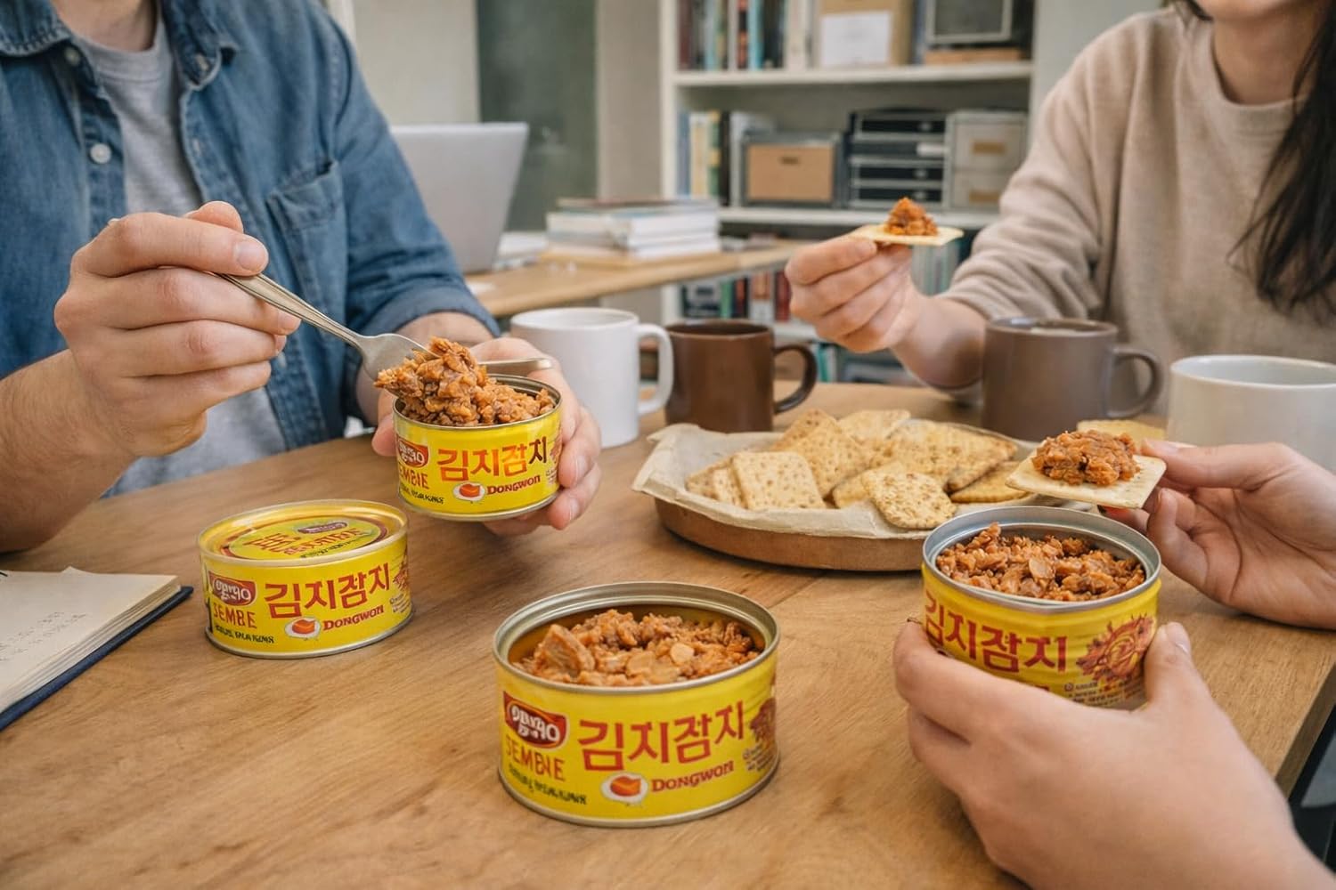 Kimchi Tuna 90g (3.17oz) 4-Pack, Korean Spicy Canned Tuna with Fermented Kimchi, Ready-to-Eat High Protein, Authentic Korean Pantry Staple