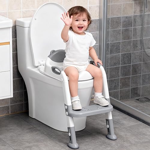 Miniatura 6 de Asiento de Entrenamiento para Baño SKYROKU, Asiento de Inodoro para Entrenamiento con Escalera para Pasos, para Niños y Niñas Pequeños - Asiento