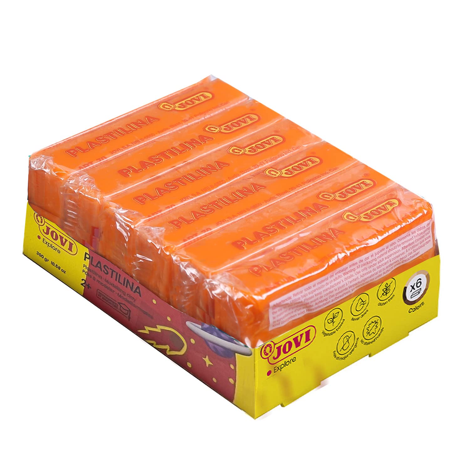 Jovi Plastilina Orange Non-Drying Modelling Clay 50gms Each 6 Bars