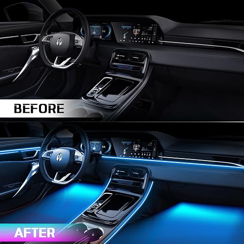 Miniatura 74 de Nueva versión Dreamcolor acrílico luces interiores del coche 18 en 1 RGB kit de iluminación ambiental del coche APP Control Zoned Control System 252