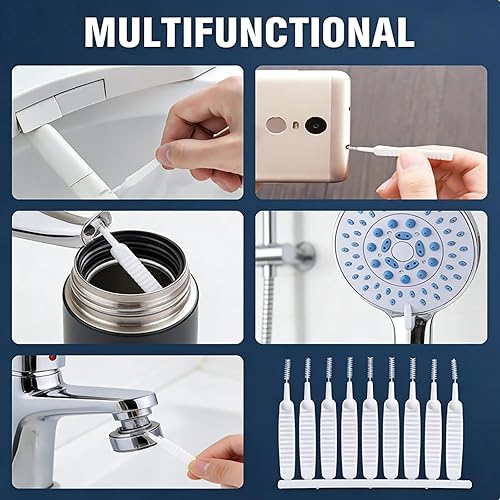 Miniatura 6 de Cepillo de limpieza para cabezal de ducha, cepillo de limpieza antiobstrucción, cepillo de limpieza mejorado para cabezales de ducha, cepillos de