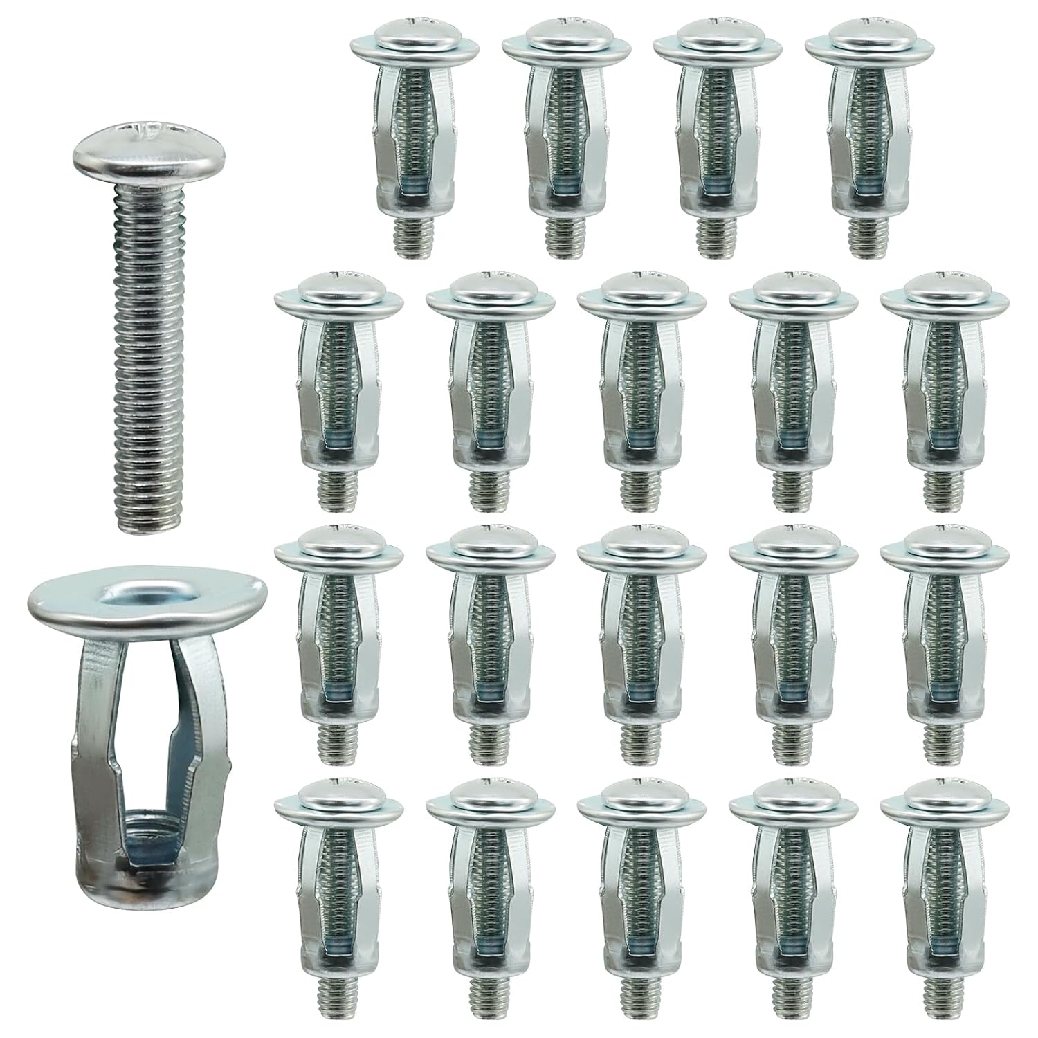 Murtenze 20 Pack Hollow Wall Anchors, M5 x 25mm Carbon Steel Molly Bolt Drive Anchors, Heavy Duty Cavity Fixing for Thin Walls, Plaster, Drywall, Tile