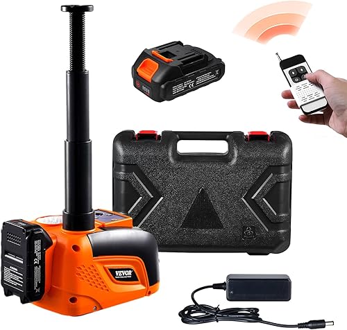 Miniatura 28 de VEVOR Gato eléctrico para automóvil, 3 toneladas/6600 libras, 12 V, gato eléctrico de tijera con llave de impacto eléctrica, sillines dobles