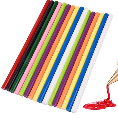 20 barras de pegamento caliente de colores, longitud de 9.84 pulgadas, 0.43 pulgadas de diámetro, grandes barras de pegamento termofusible para