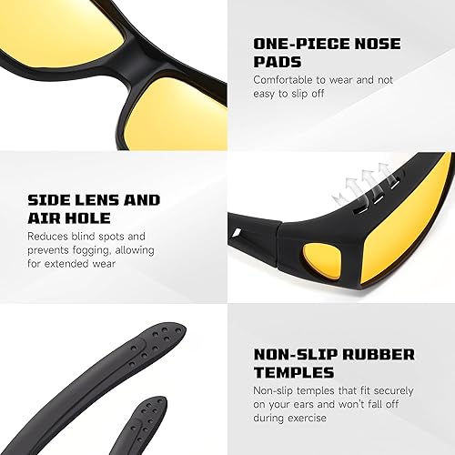 Miniatura 5 de Lentes de conducción nocturna para hombres y mujeres, lentes de visión nocturna que se ajustan sobre lentes, lentes de sol polarizados HD