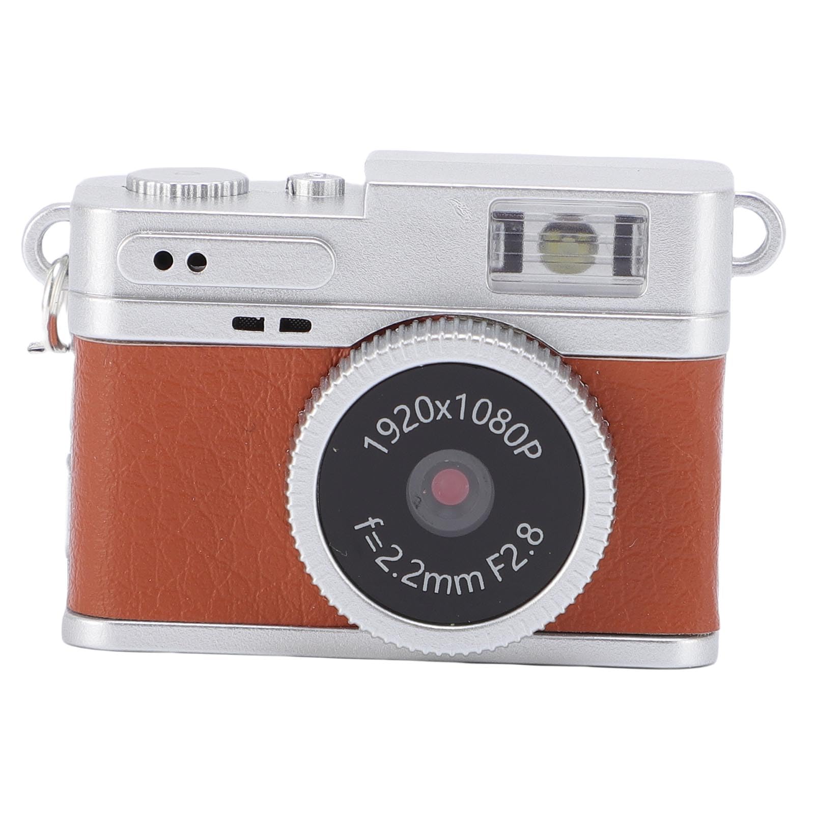 fosa Mini Keychain Camera, 1080P 2MP Small Retro Camera with 0.96in Color Screen, 32GB Memory Card Mini Digital Camera with 6 Filters and LED Flash (Brown)-image-12