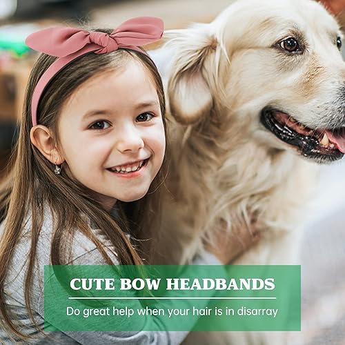 Miniatura 10 de Paquete de 6 diademas para mujer, diademas florales con lazo para niñas, diademas anudadas con dientes, diademas para niñas de 8 a 12 años,