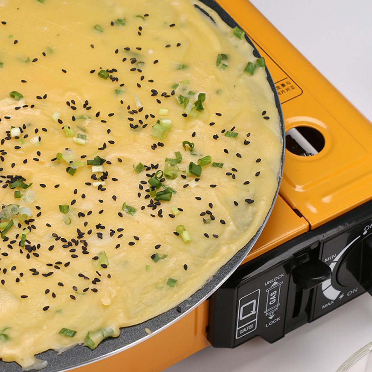 Sartén Crepera de Aluminio Negro Fondo Plano y Mango Cómodo