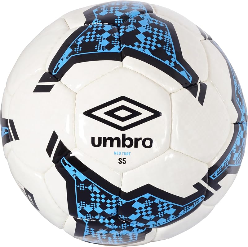 Balón de fútbol Umbro Neo Turf, talla 5, blanco/negro/azul