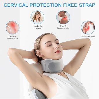 Neck Brace Cervical Collar, Neck Support Brace for Sleeping, Soft Foam Wraps Keep Vertebrae Stable and Aligned for Relief of Cervical Spine Pressure for Women & Men (M)