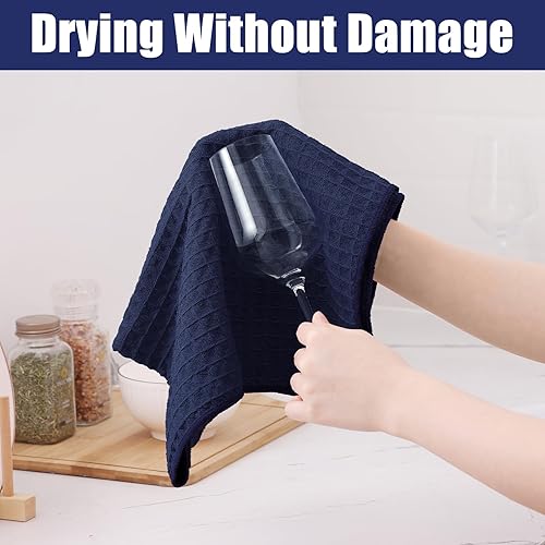 Miniatura 92 de Homaxy Trapos de cocina de microfibra con tejido de gofre, 12 x 12 pulgadas, ultra absorbentes y de color sólido, paños de cocina de secado rápido