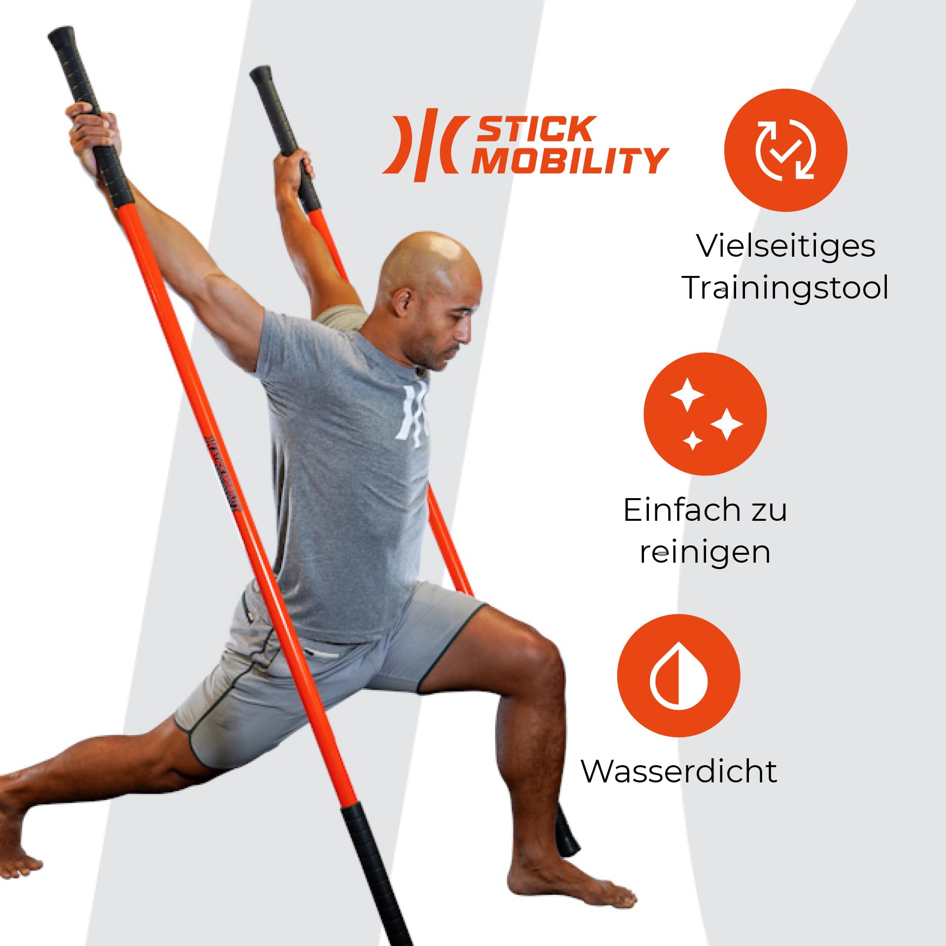 Mobility Stick 150 cm Standard Orange - Improved Functional