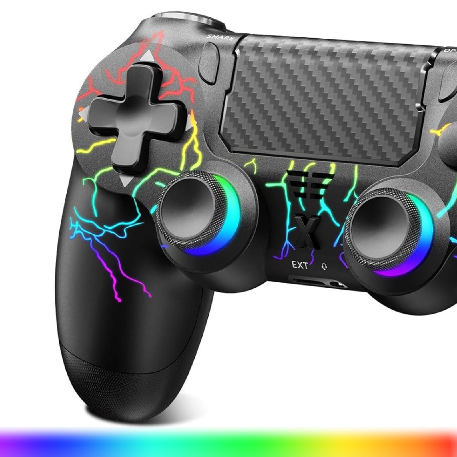 Suoxiom Wireless Controller für PS-4,Game Controller Kompatibel mit PS-4/Pro/Slim,Bluetooth Gamepad Joystick, 1000-mAh-Akku, 3,5-mm-Audiobuchse und Turbo-Funktion