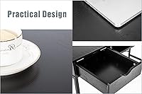 Vista 5 de JJS Escritorio de 48 pies con cajones, contemporáneo para oficina en casa, gran estación de trabajo para computadora portátil con almacenamiento