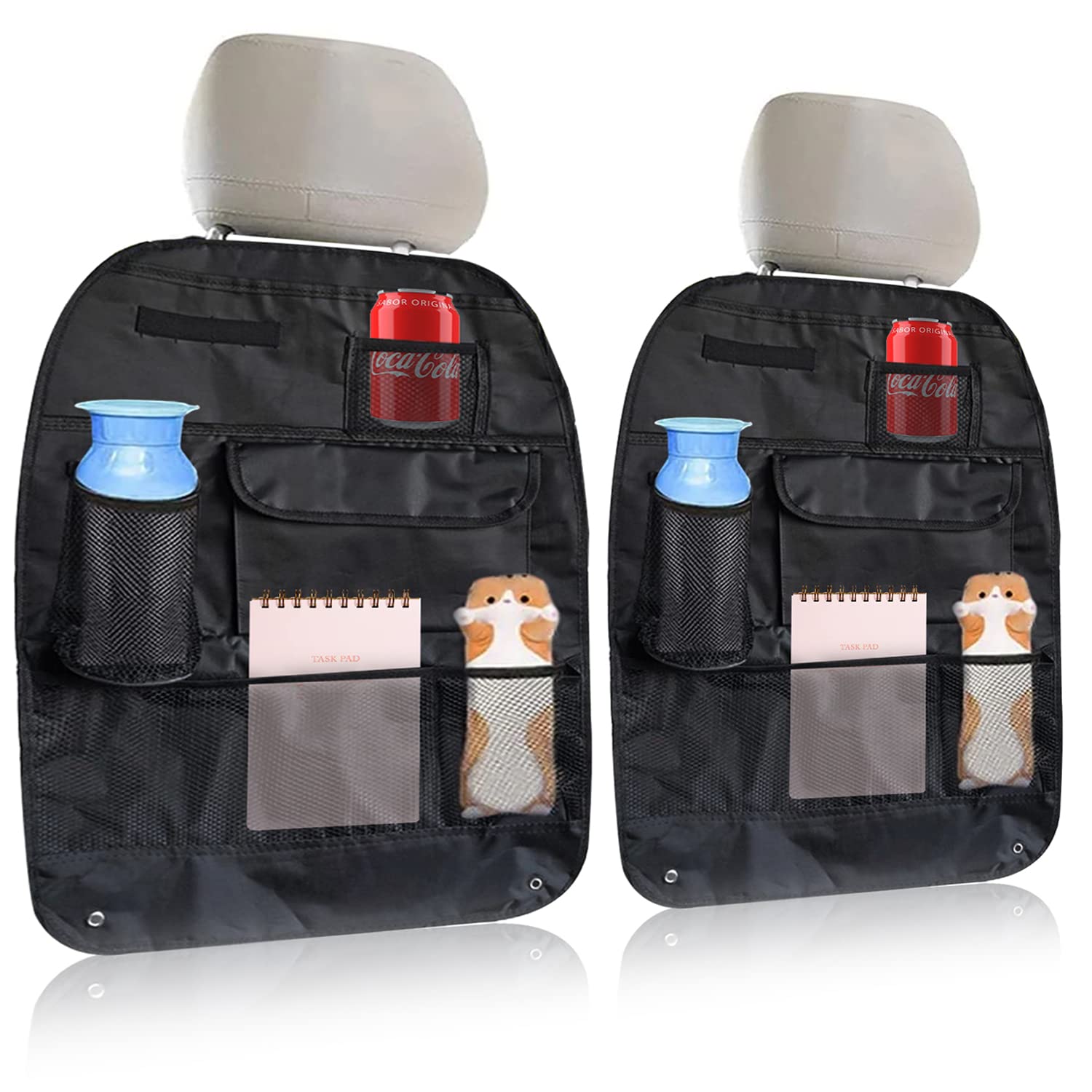 Organiseur de siège de voiture multi-poches pour tablettes, livres et bouteilles