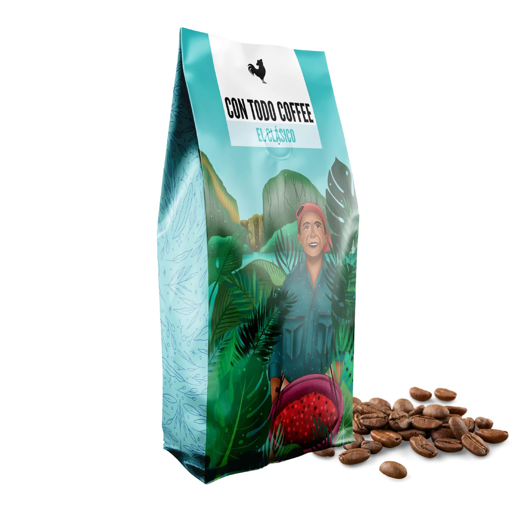 Con Todo Coffee, 100% Mexican Coffee, Medium Roast Coffee, El Clásico, Whole Bean Coffee, 8oz