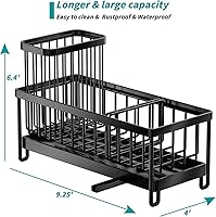 Vista 3 de ARTLEO Soporte para esponja de cocina, organizador de fregadero con soporte para cepillos de platos, soporte para cepillos de cocina a prueba