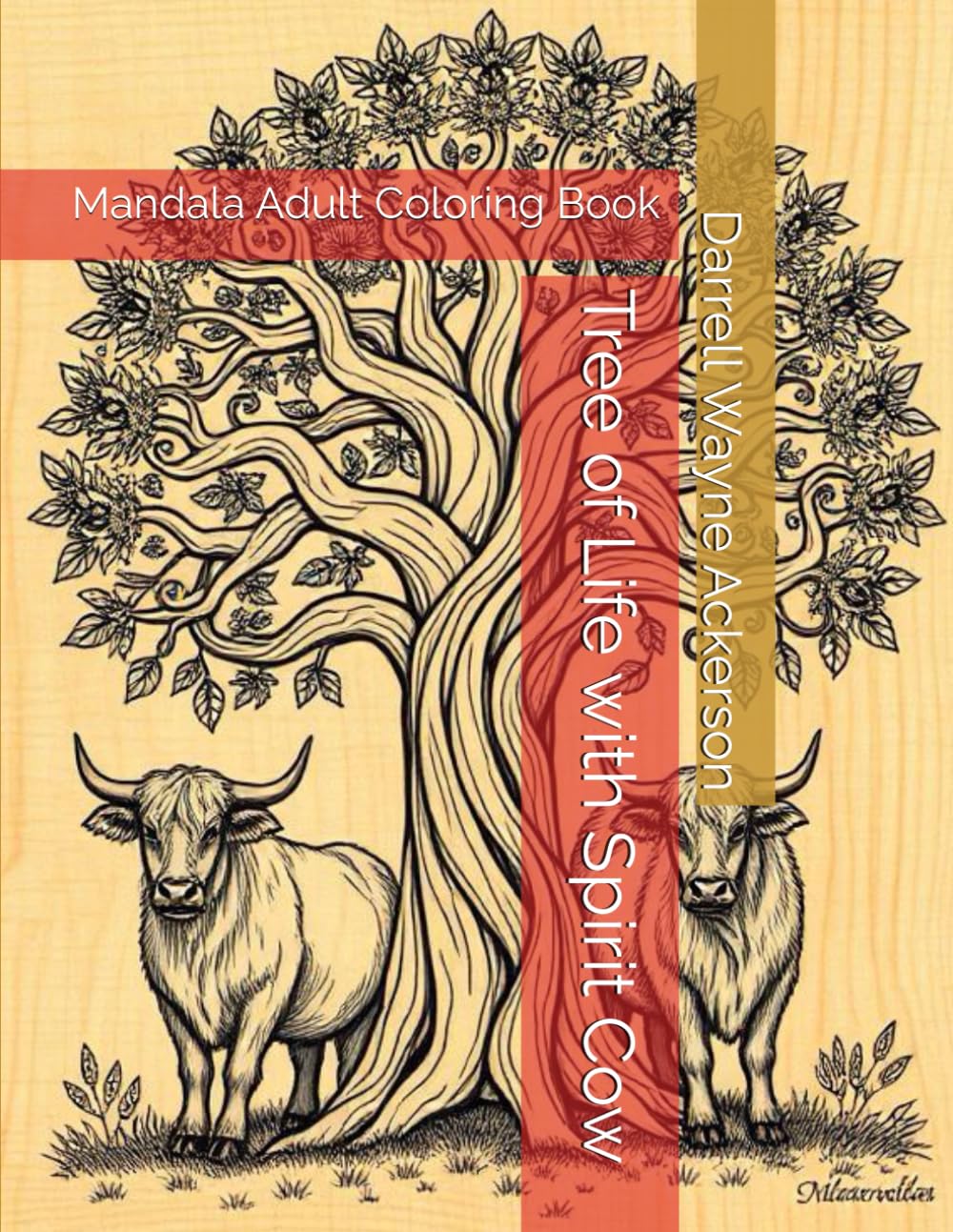 Tree of Life with Spirit Cow: Mandala Adult Coloring Book