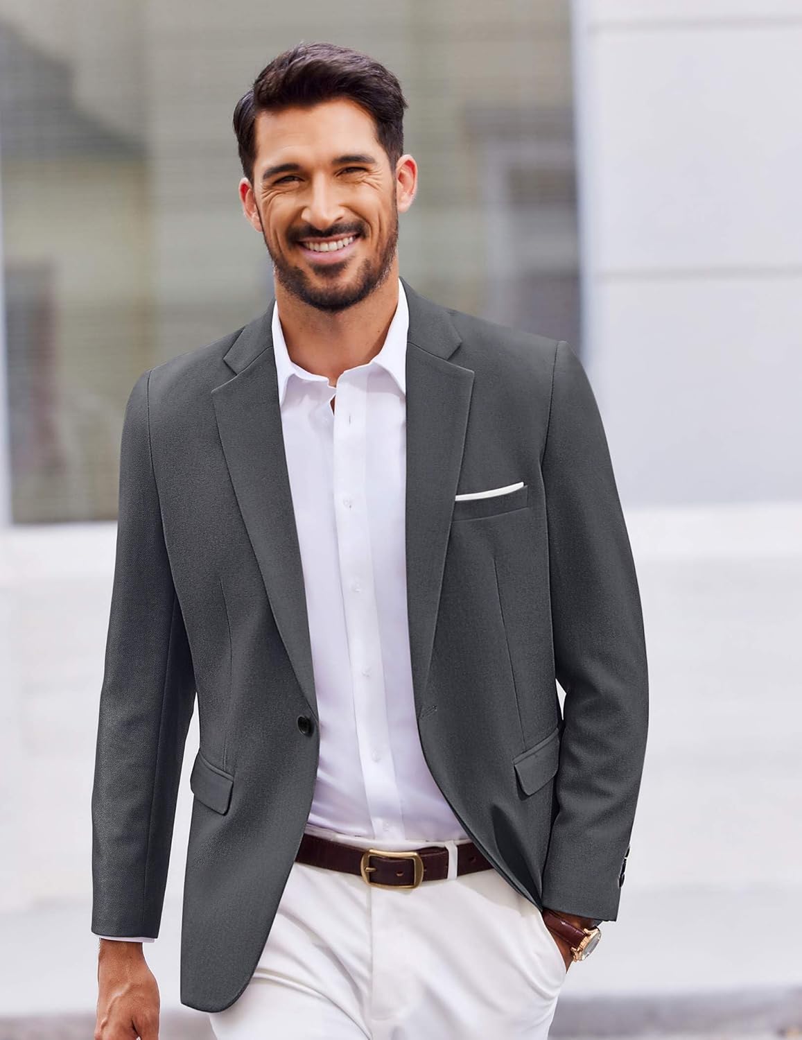 COOFANDY Men's Casual Blazer One Button Sport Coats Lightweight Suit Jacket - Image 2