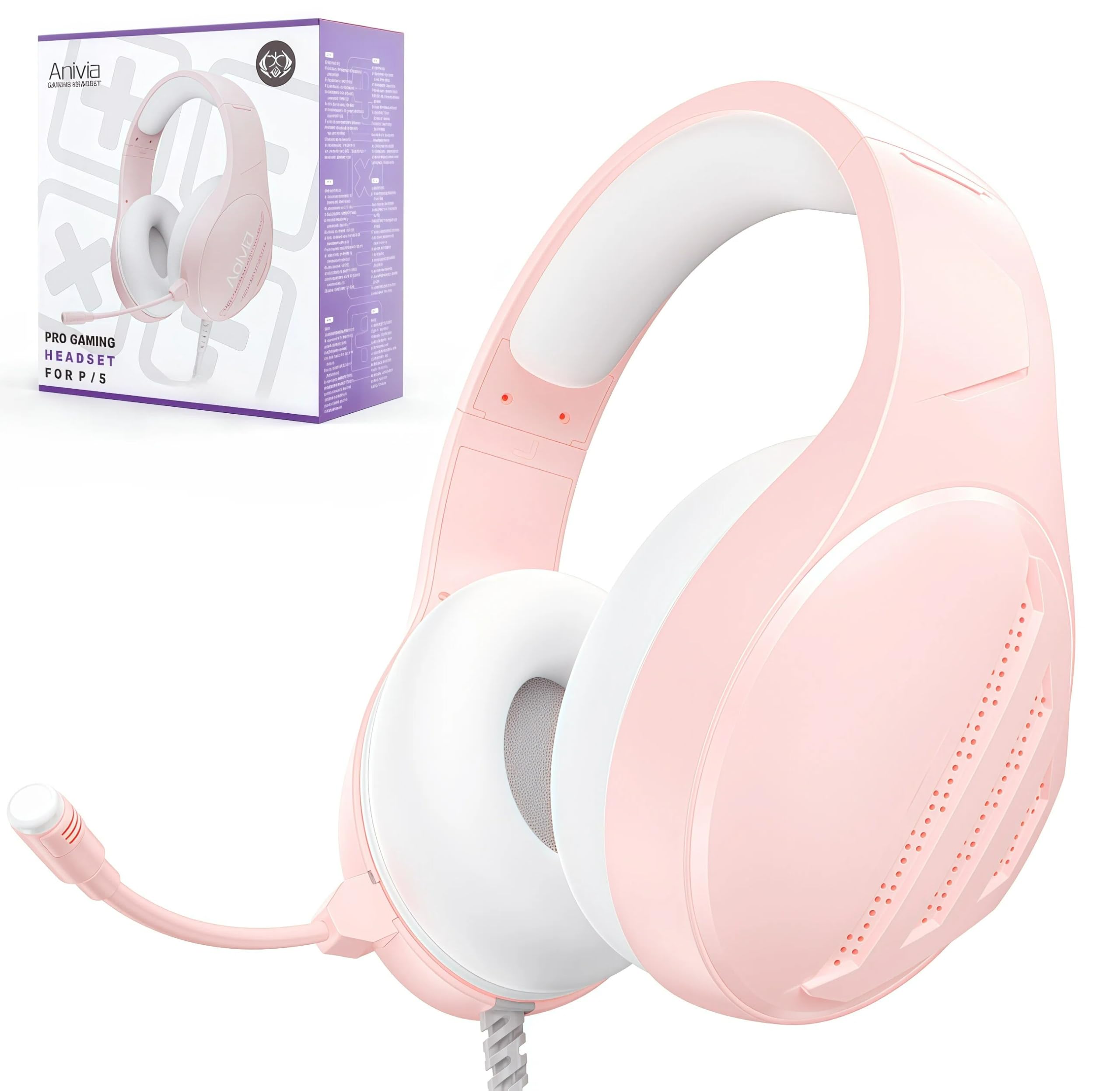 beats mixr ピンク iphoneケーブル付き ヘッドホン Amazon.co.jp: Anivia ピンク ヘッドセット PS5 ヘッドホン マイク付き