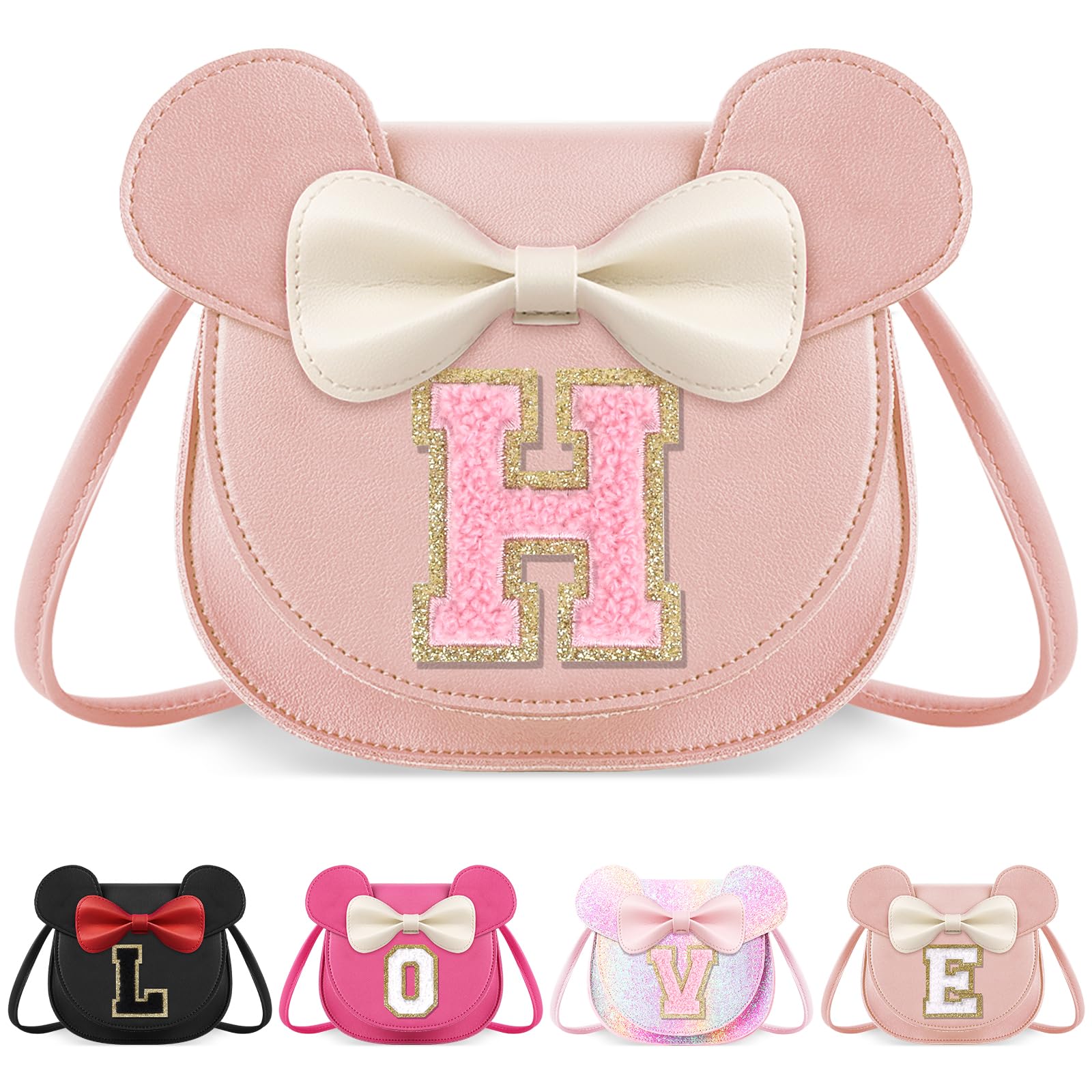 Little Girl Toddler Purse - Cute Mouse Ear Bow Crossbody Bag for 2-8 Year Olds - Birthday Gift